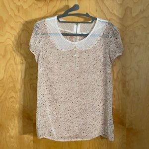 Forever 21 Sheer Floral Blouse Top Size S/P